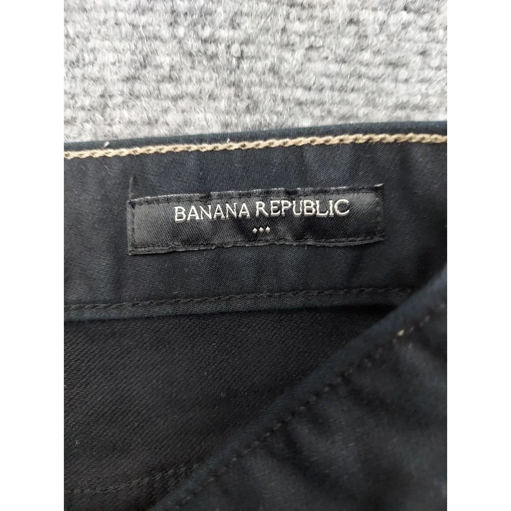 BANANA REPUBLIC Travel Jean Pants Mens 32x34 Black Stretch Athletic Fit Dark